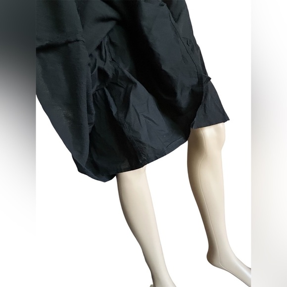 GAP Button Front Tiered Shift Dress Black 100%Cotton Prairie Festival Women Sz L - Picture 7 of 13